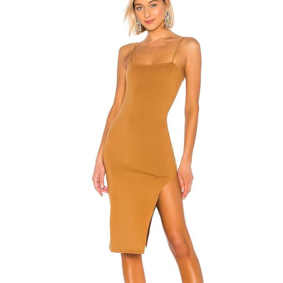 cotton knit midi dress